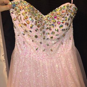 Strapless Embellished Prom Dress